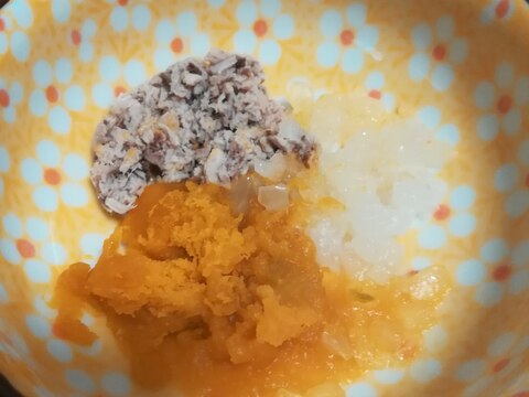 離乳食中期★カツオの昆布出汁煮とかぼたまサラダ